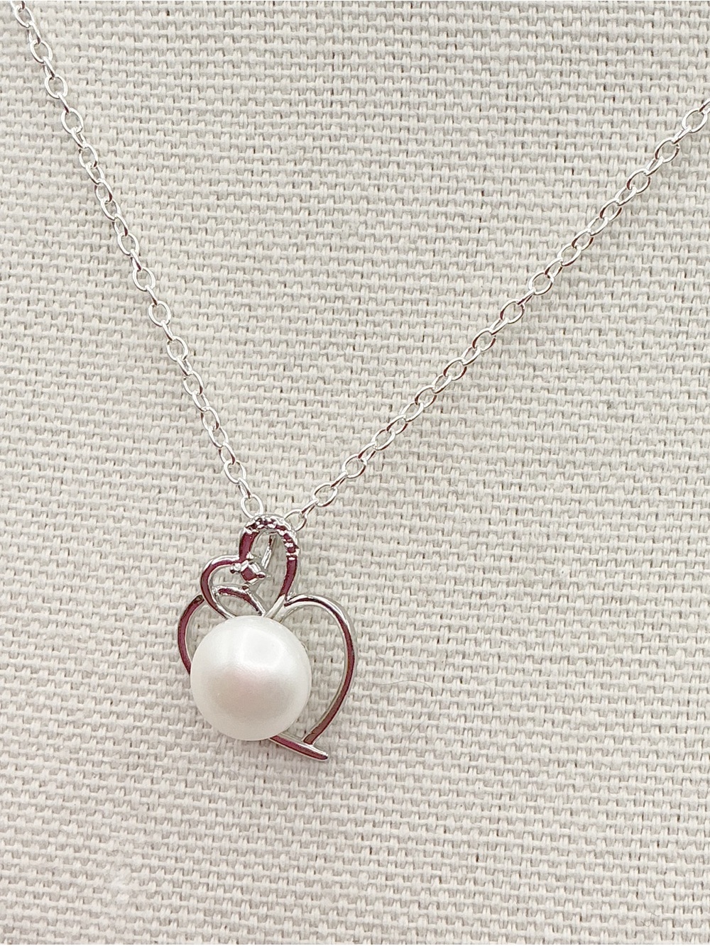 Classic White Pearl Heart Pendant Necklace - Women Jewelry
